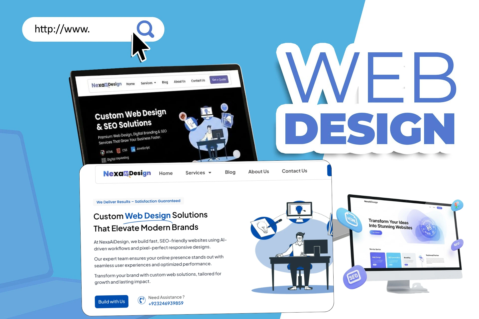 AI powered web design and digital solutions by Nexaaidesign